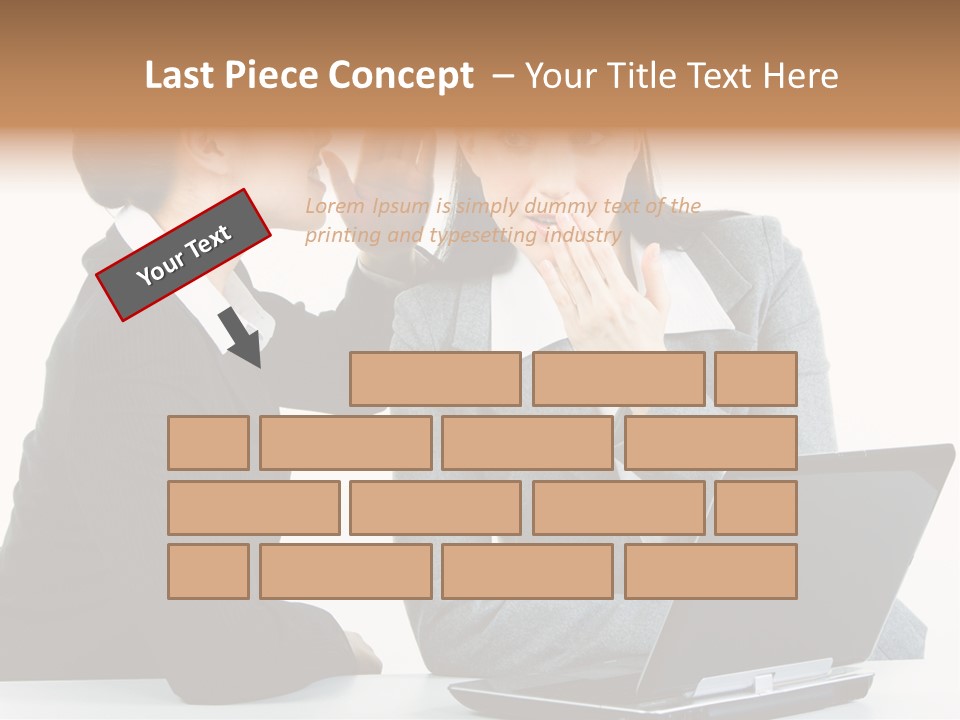 Two Women In Business Attire Look At A Laptop Screen PowerPoint Template