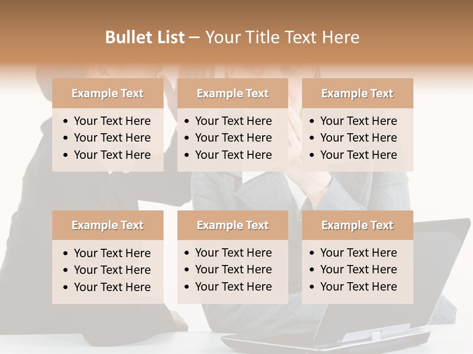 Two Women In Business Attire Look At A Laptop Screen PowerPoint Template