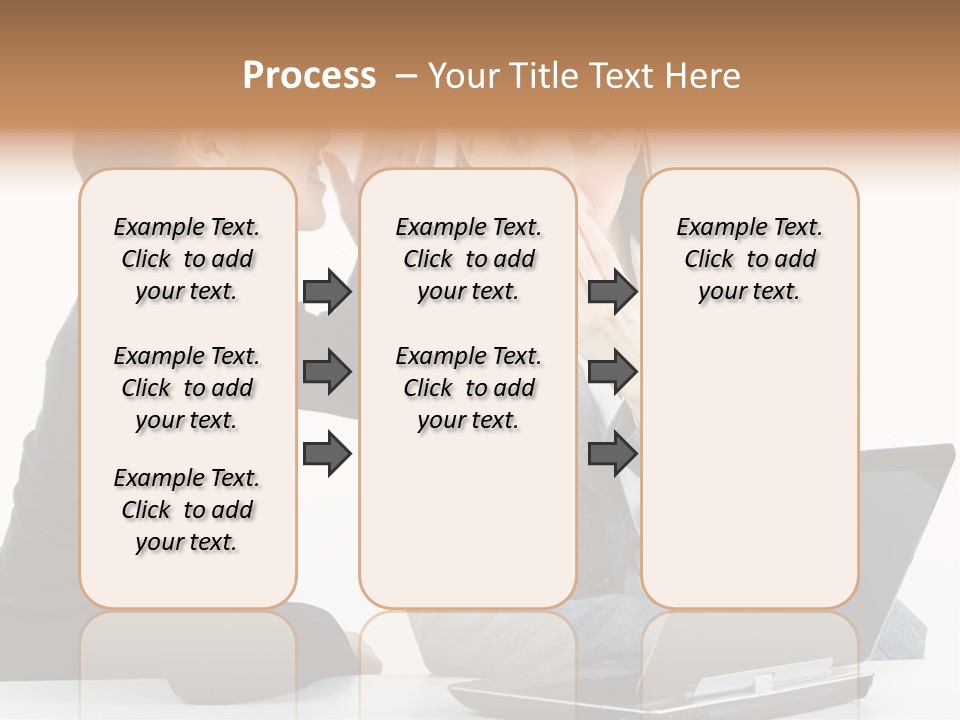 Two Women In Business Attire Look At A Laptop Screen PowerPoint Template