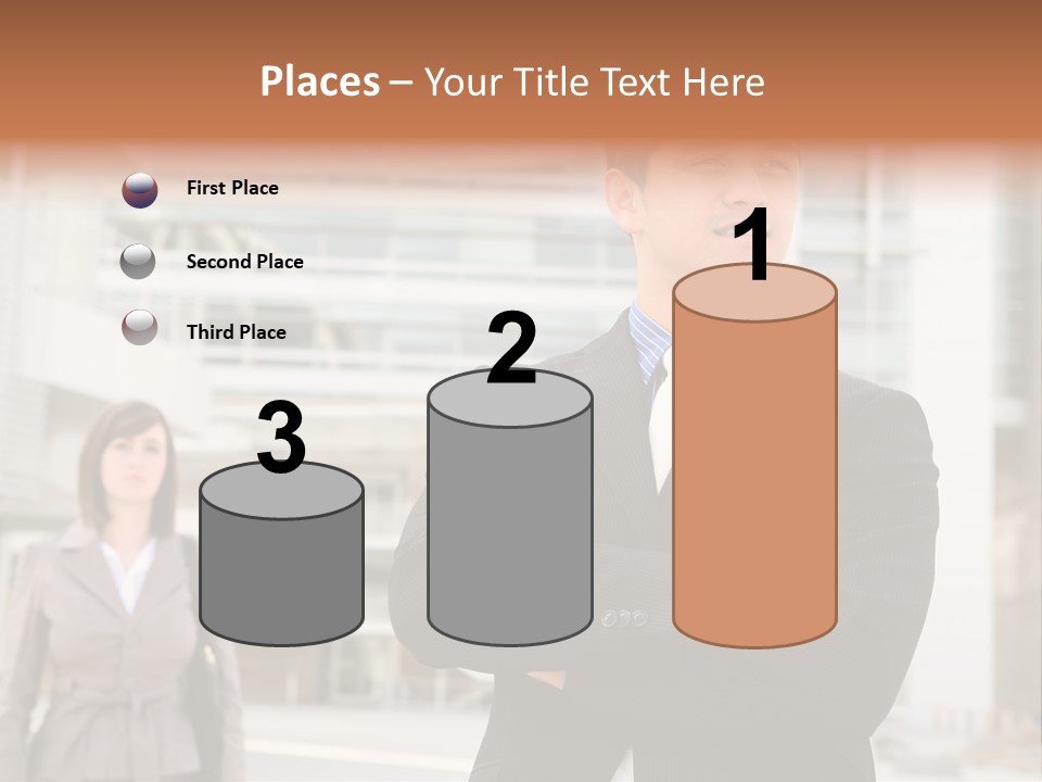 A Man In A Suit Standing With His Arms Crossed PowerPoint Template