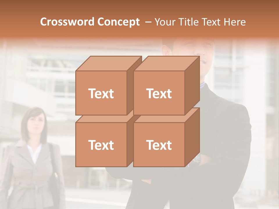 A Man In A Suit Standing With His Arms Crossed PowerPoint Template