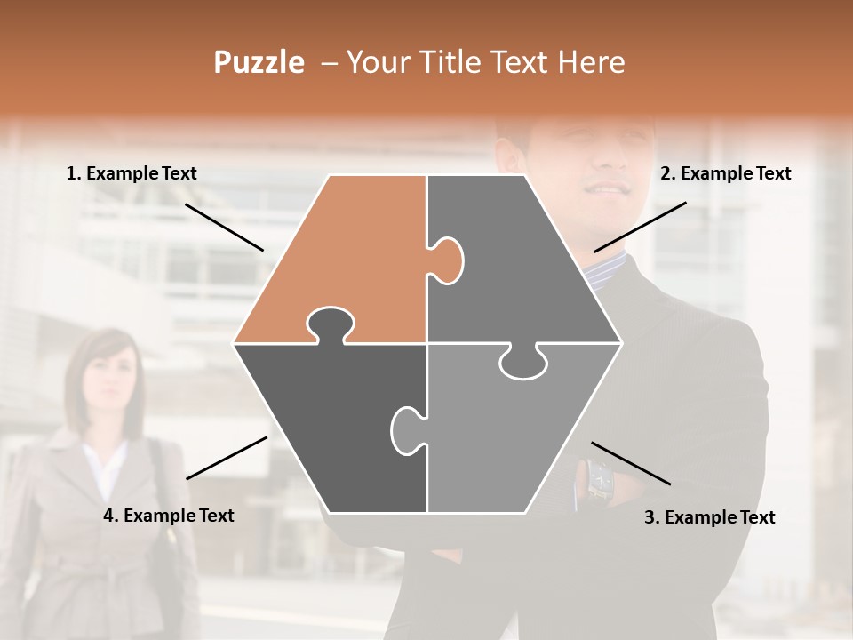 A Man In A Suit Standing With His Arms Crossed PowerPoint Template