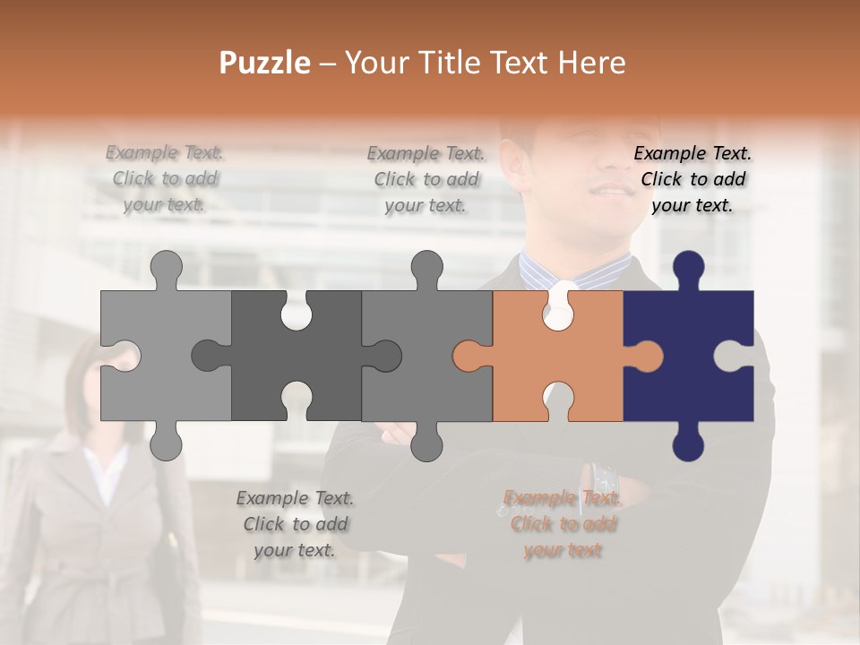 A Man In A Suit Standing With His Arms Crossed PowerPoint Template