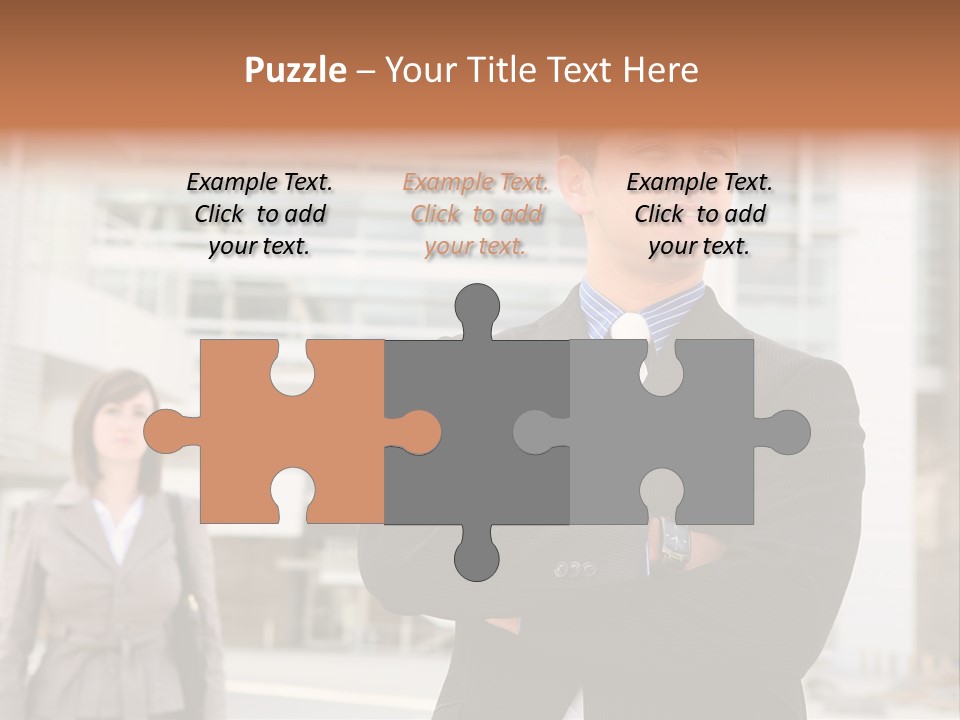 A Man In A Suit Standing With His Arms Crossed PowerPoint Template