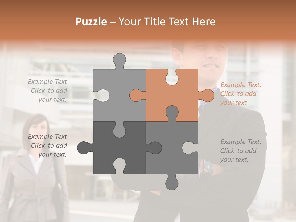 A Man In A Suit Standing With His Arms Crossed PowerPoint Template