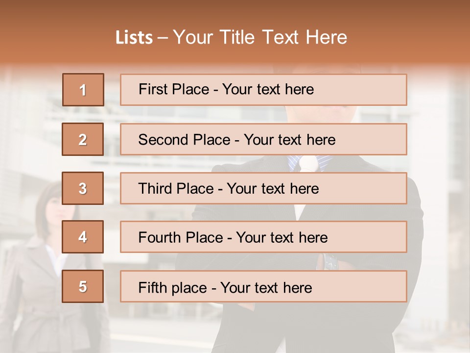 A Man In A Suit Standing With His Arms Crossed PowerPoint Template