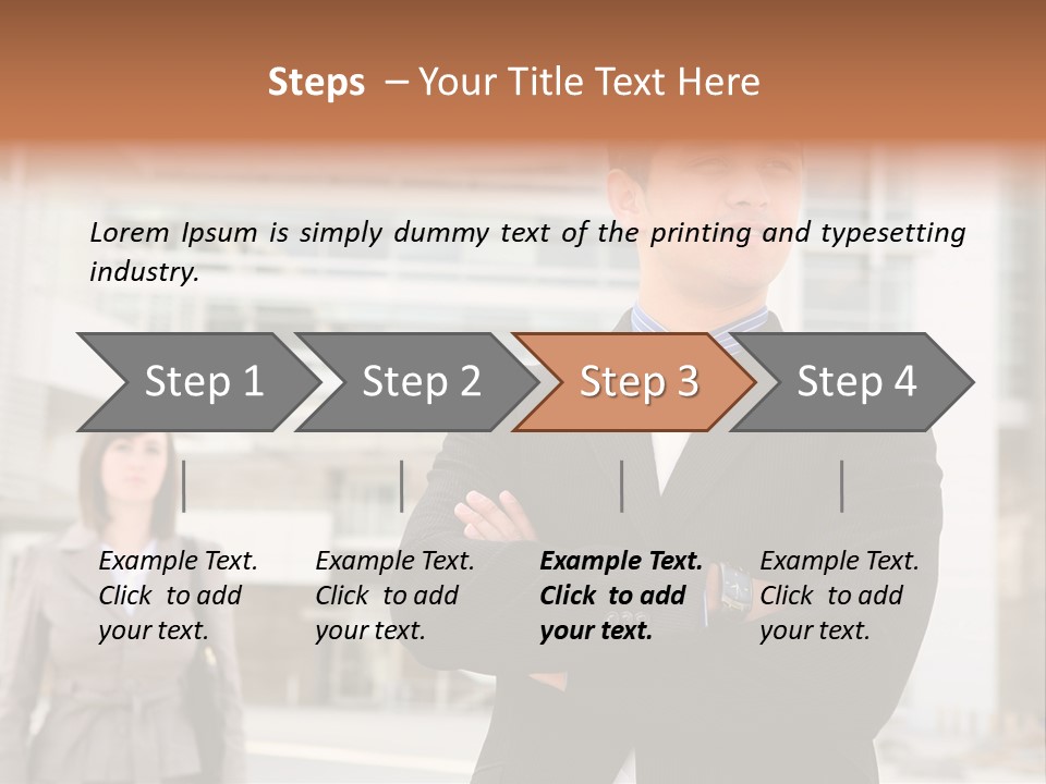 A Man In A Suit Standing With His Arms Crossed PowerPoint Template