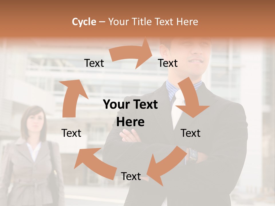 A Man In A Suit Standing With His Arms Crossed PowerPoint Template