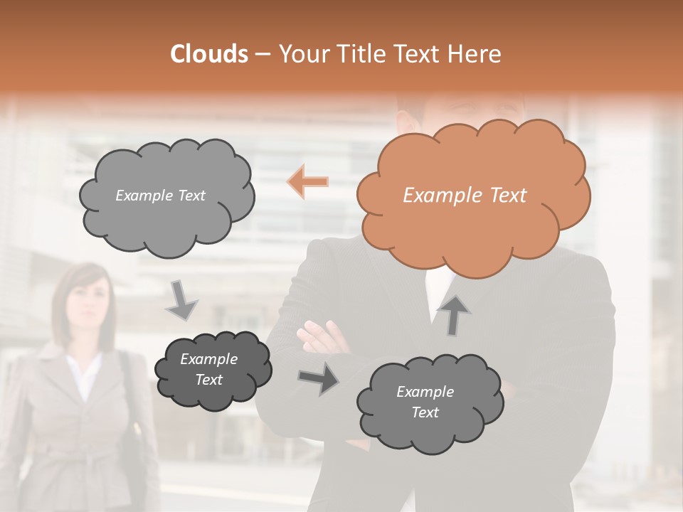 A Man In A Suit Standing With His Arms Crossed PowerPoint Template