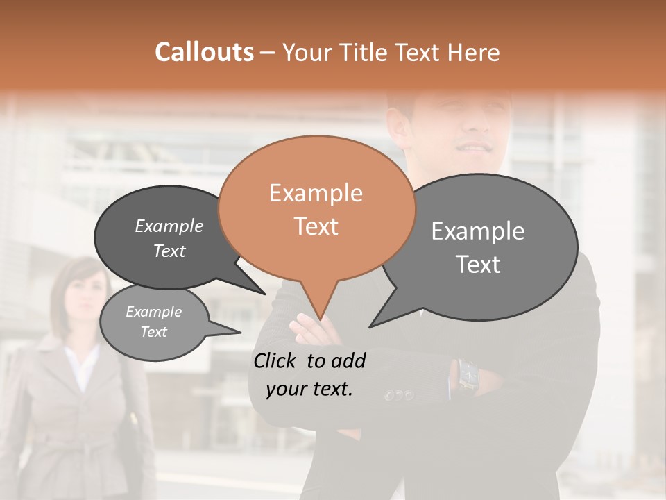 A Man In A Suit Standing With His Arms Crossed PowerPoint Template