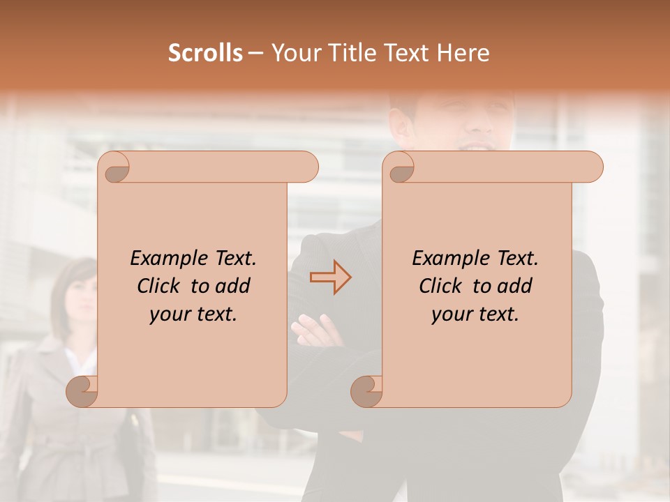 A Man In A Suit Standing With His Arms Crossed PowerPoint Template