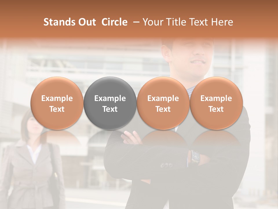 A Man In A Suit Standing With His Arms Crossed PowerPoint Template