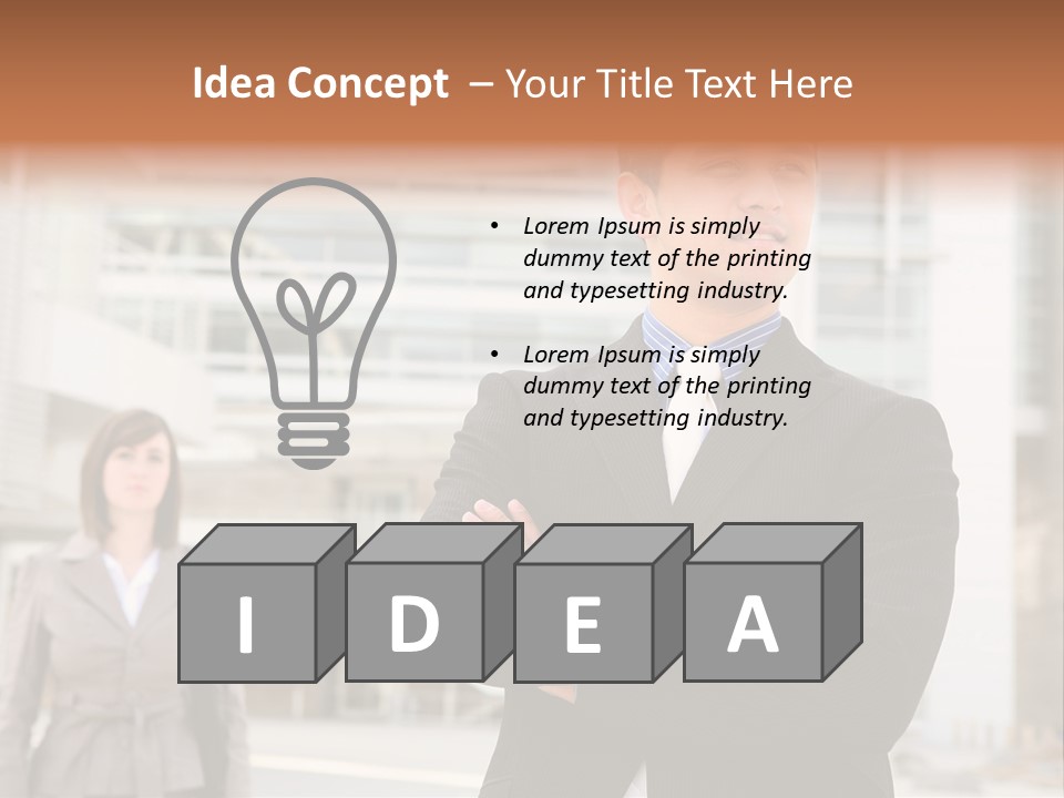 A Man In A Suit Standing With His Arms Crossed PowerPoint Template