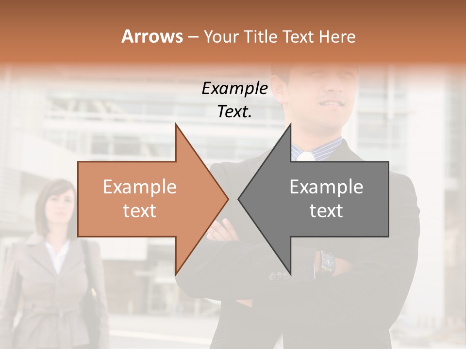 A Man In A Suit Standing With His Arms Crossed PowerPoint Template