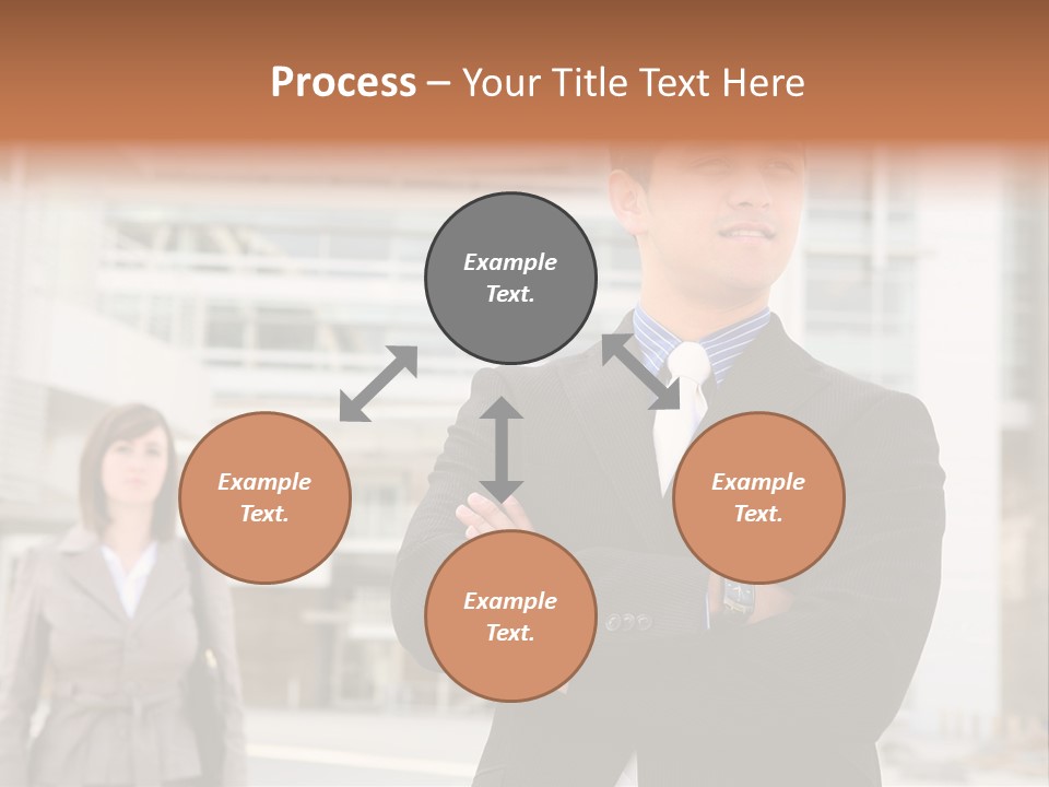 A Man In A Suit Standing With His Arms Crossed PowerPoint Template