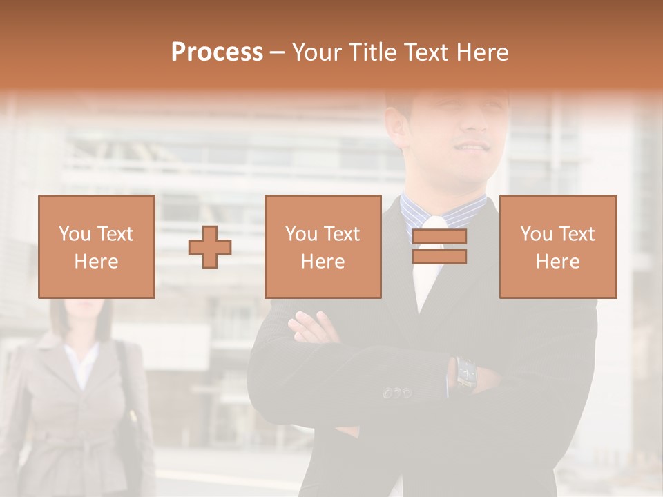 A Man In A Suit Standing With His Arms Crossed PowerPoint Template