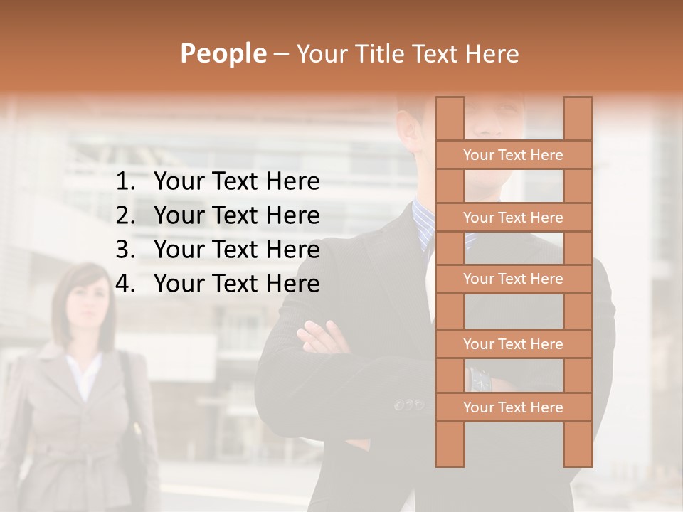 A Man In A Suit Standing With His Arms Crossed PowerPoint Template