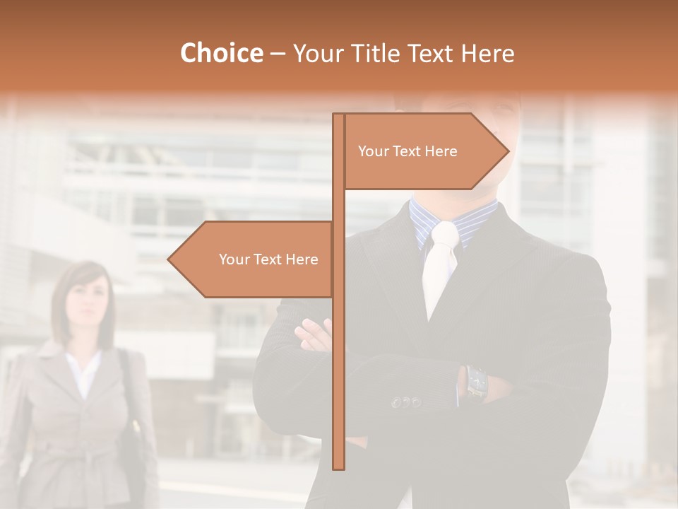 A Man In A Suit Standing With His Arms Crossed PowerPoint Template