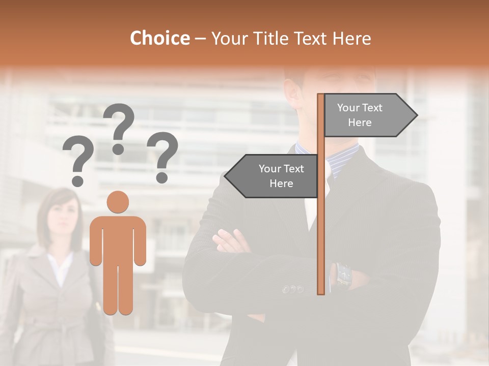 A Man In A Suit Standing With His Arms Crossed PowerPoint Template