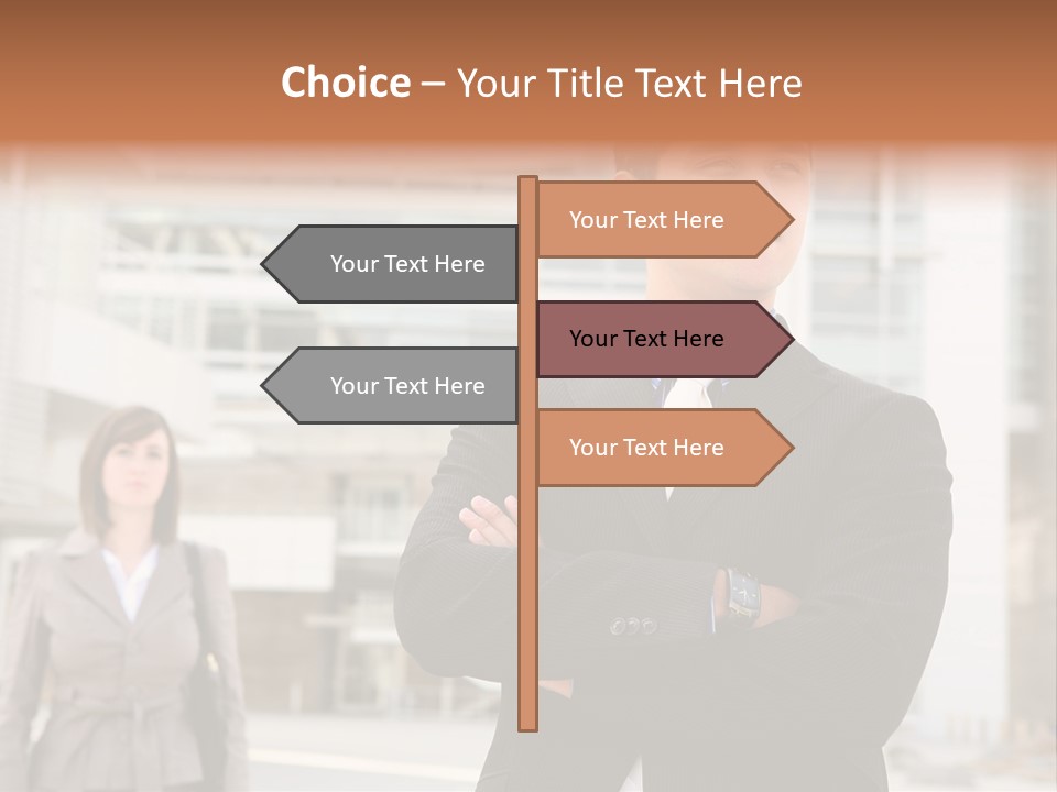 A Man In A Suit Standing With His Arms Crossed PowerPoint Template