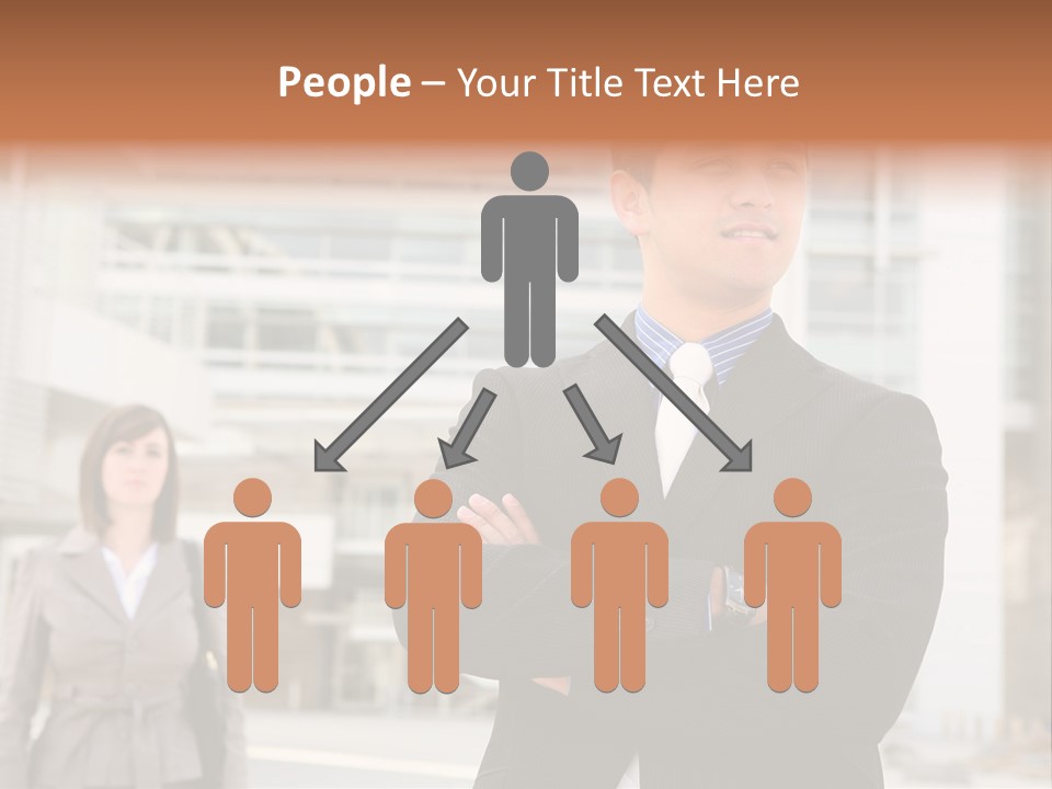 A Man In A Suit Standing With His Arms Crossed PowerPoint Template