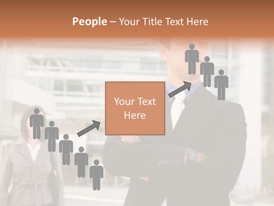 A Man In A Suit Standing With His Arms Crossed PowerPoint Template