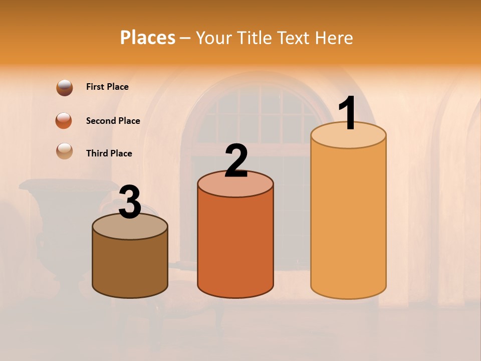 A Chair Sitting In Front Of A Window Next To A Vase PowerPoint Template