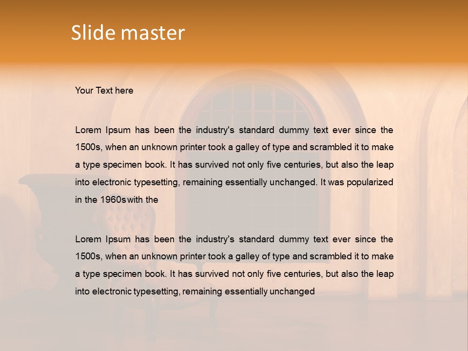 A Chair Sitting In Front Of A Window Next To A Vase PowerPoint Template