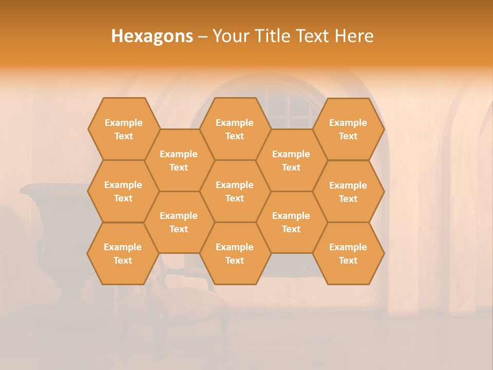 A Chair Sitting In Front Of A Window Next To A Vase PowerPoint Template