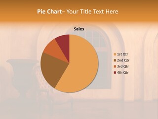 A Chair Sitting In Front Of A Window Next To A Vase PowerPoint Template