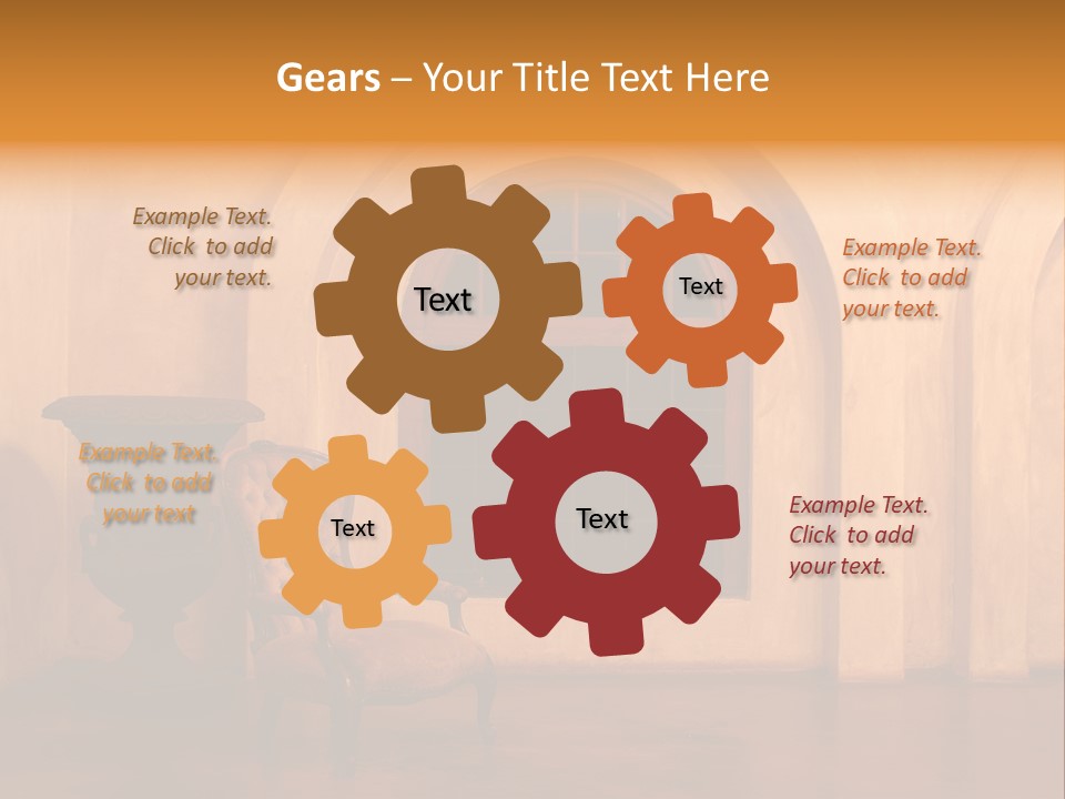 A Chair Sitting In Front Of A Window Next To A Vase PowerPoint Template