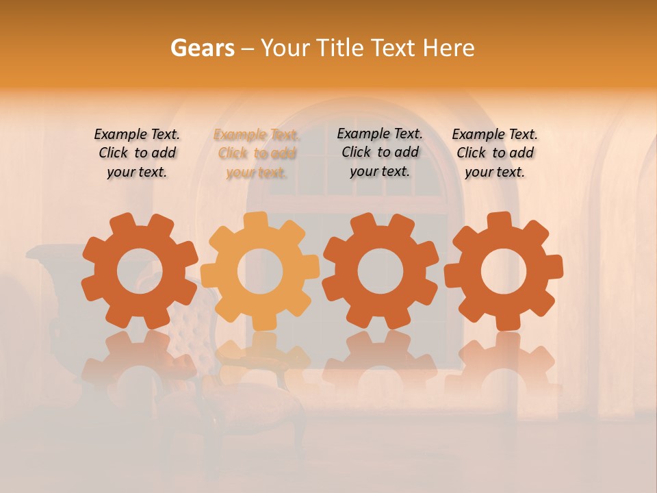 A Chair Sitting In Front Of A Window Next To A Vase PowerPoint Template