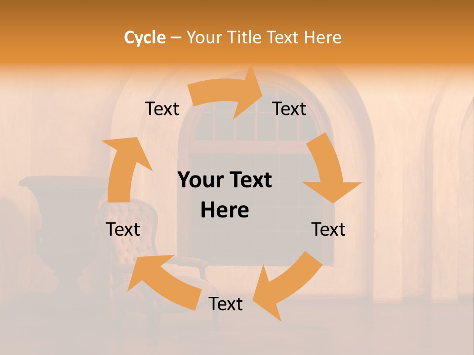 A Chair Sitting In Front Of A Window Next To A Vase PowerPoint Template