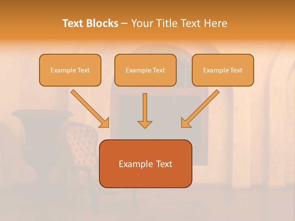 A Chair Sitting In Front Of A Window Next To A Vase PowerPoint Template