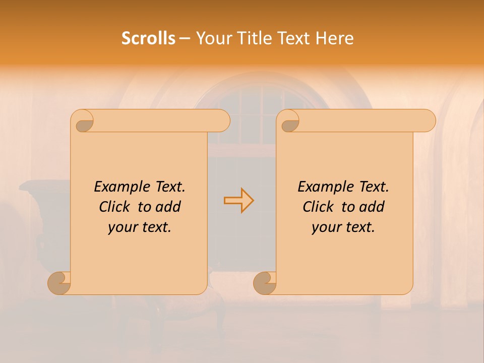 A Chair Sitting In Front Of A Window Next To A Vase PowerPoint Template