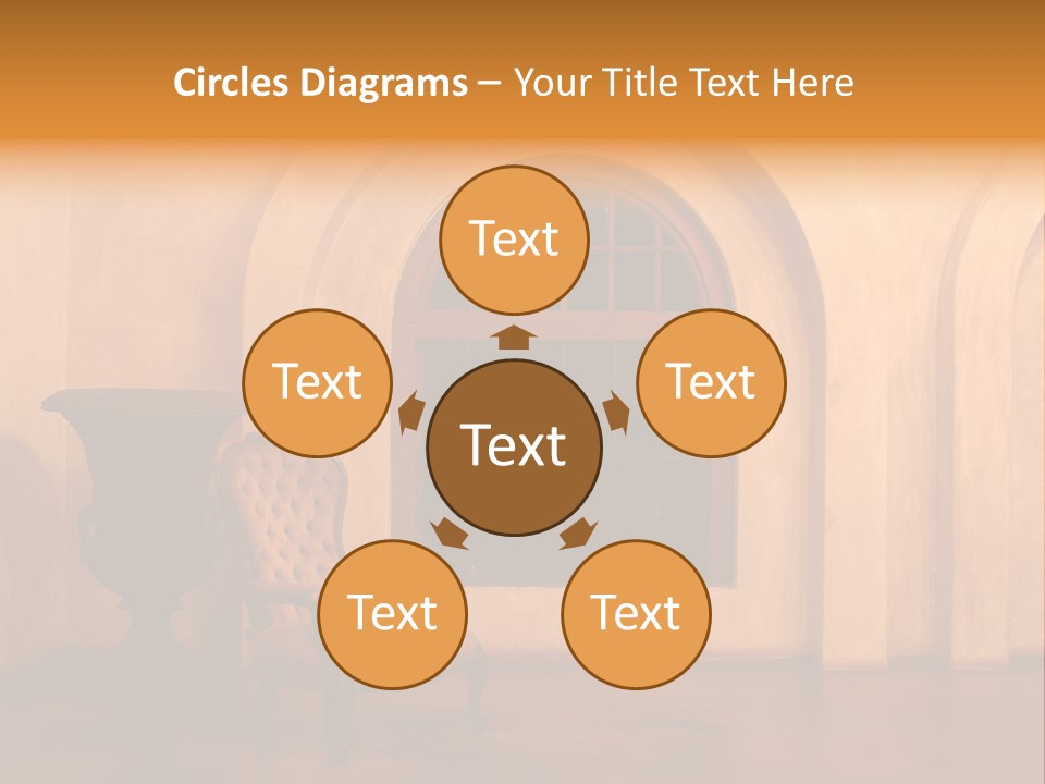 A Chair Sitting In Front Of A Window Next To A Vase PowerPoint Template