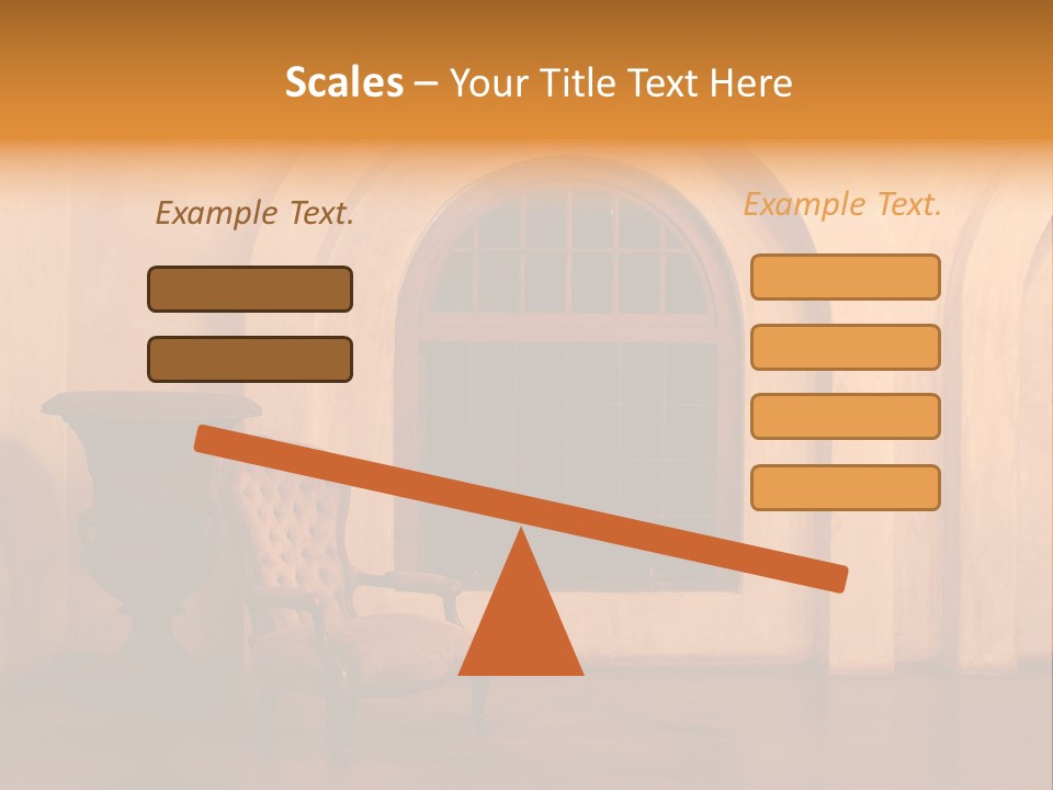 A Chair Sitting In Front Of A Window Next To A Vase PowerPoint Template