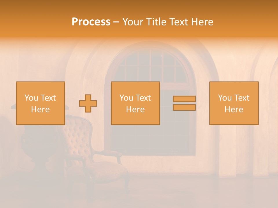 A Chair Sitting In Front Of A Window Next To A Vase PowerPoint Template