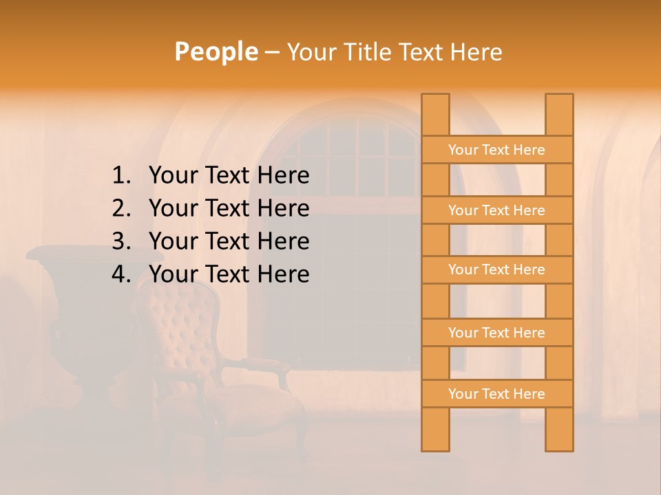 A Chair Sitting In Front Of A Window Next To A Vase PowerPoint Template