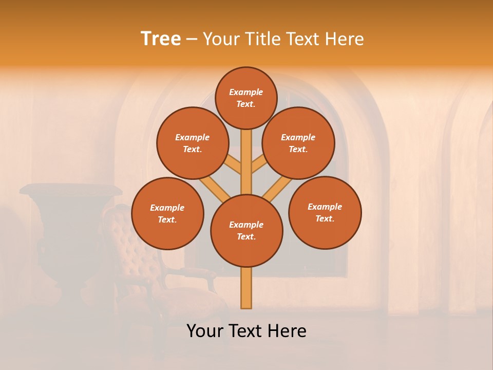A Chair Sitting In Front Of A Window Next To A Vase PowerPoint Template