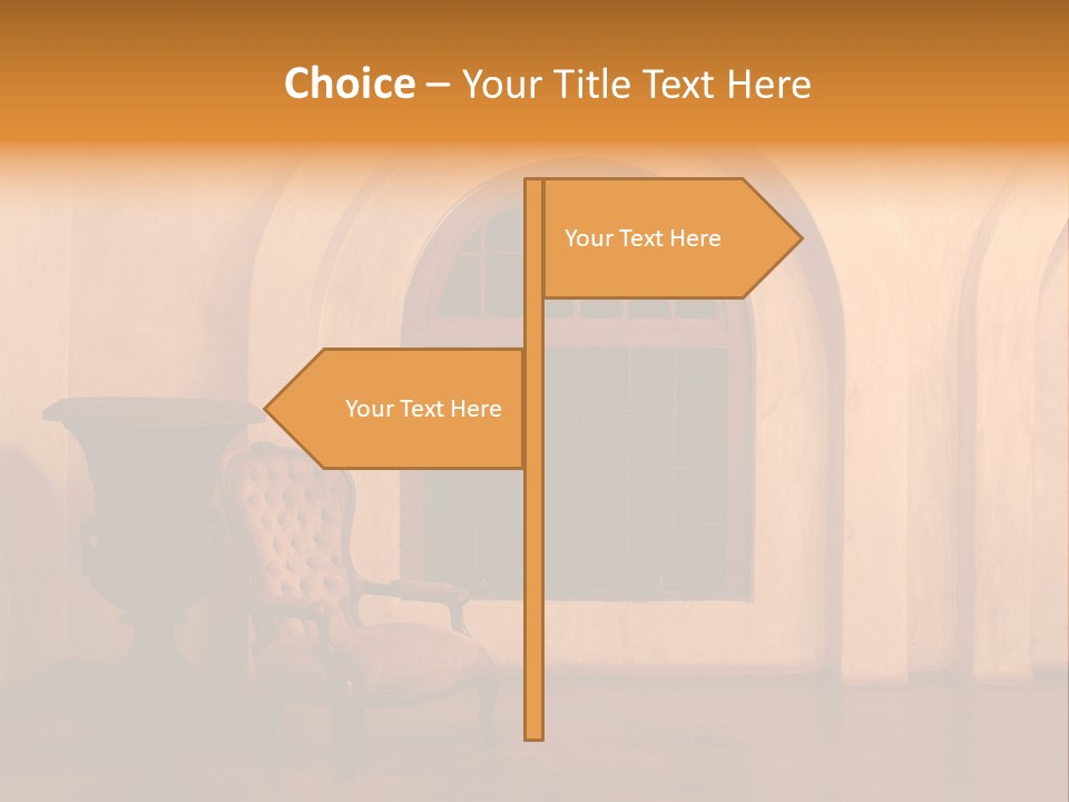 A Chair Sitting In Front Of A Window Next To A Vase PowerPoint Template