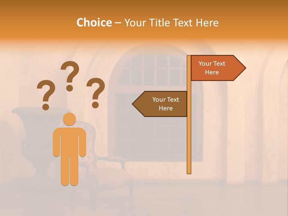 A Chair Sitting In Front Of A Window Next To A Vase PowerPoint Template