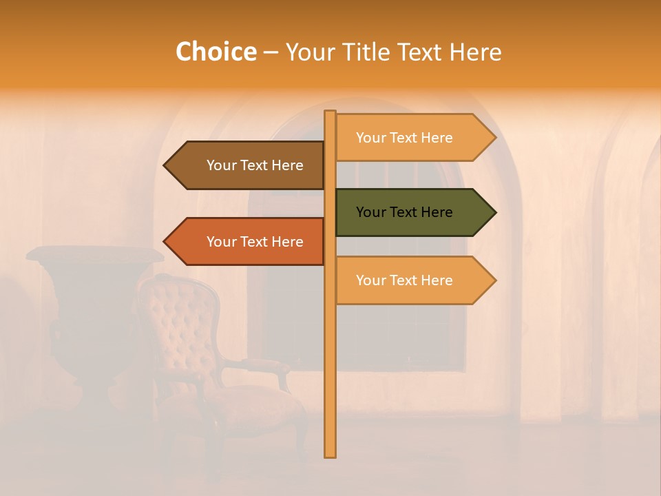 A Chair Sitting In Front Of A Window Next To A Vase PowerPoint Template