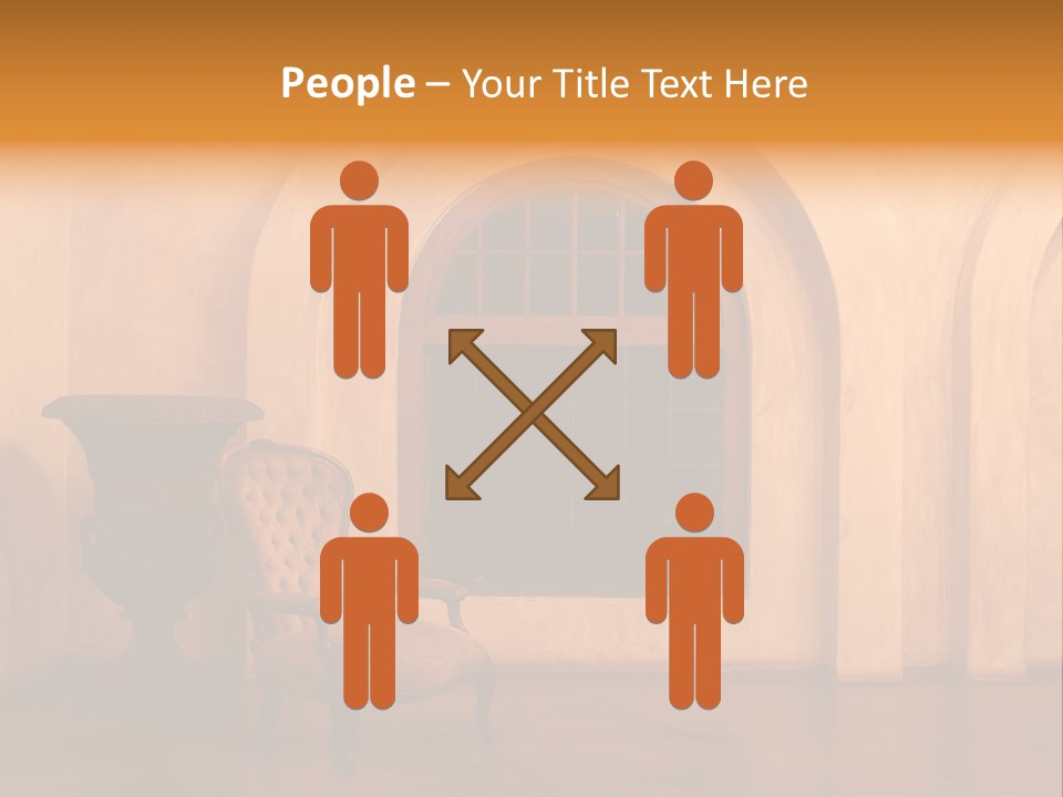 A Chair Sitting In Front Of A Window Next To A Vase PowerPoint Template