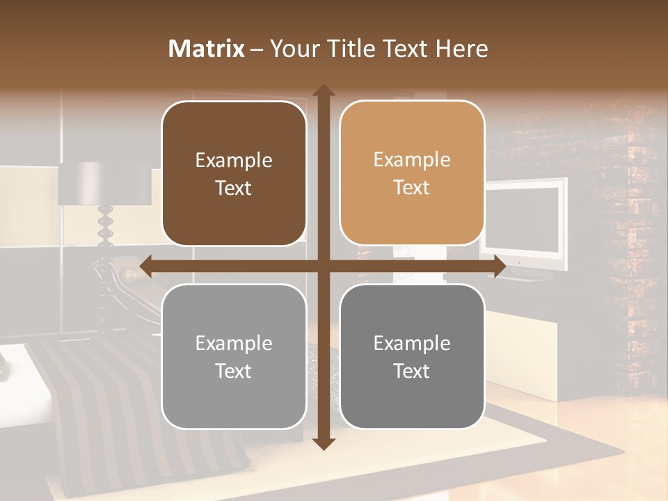 A Bedroom With A Brick Wall And A Television PowerPoint Template
