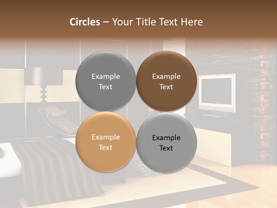 A Bedroom With A Brick Wall And A Television PowerPoint Template