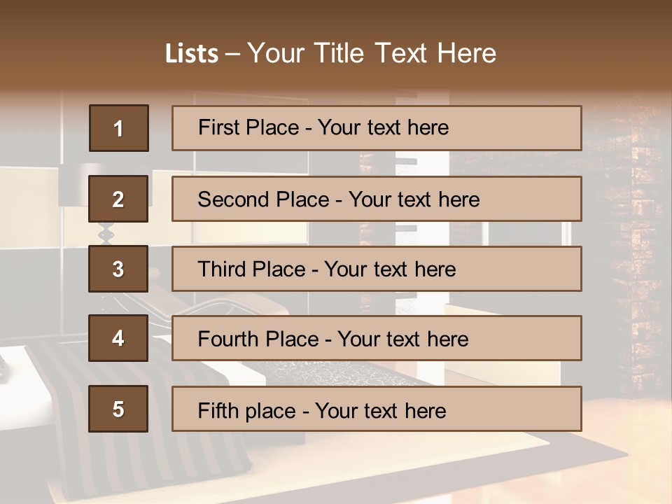 A Bedroom With A Brick Wall And A Television PowerPoint Template