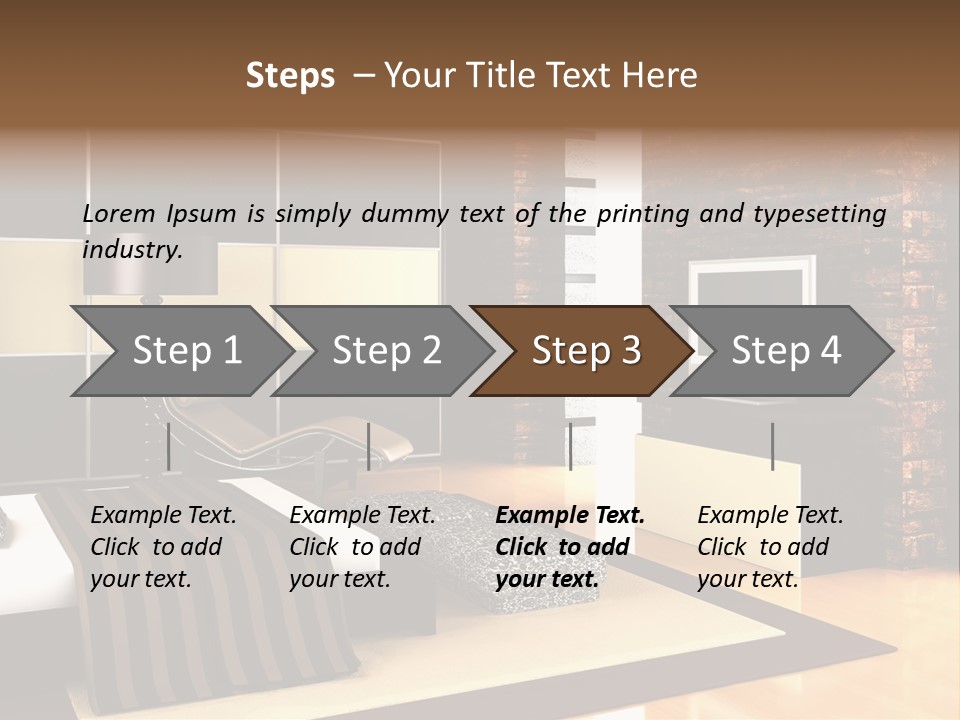 A Bedroom With A Brick Wall And A Television PowerPoint Template