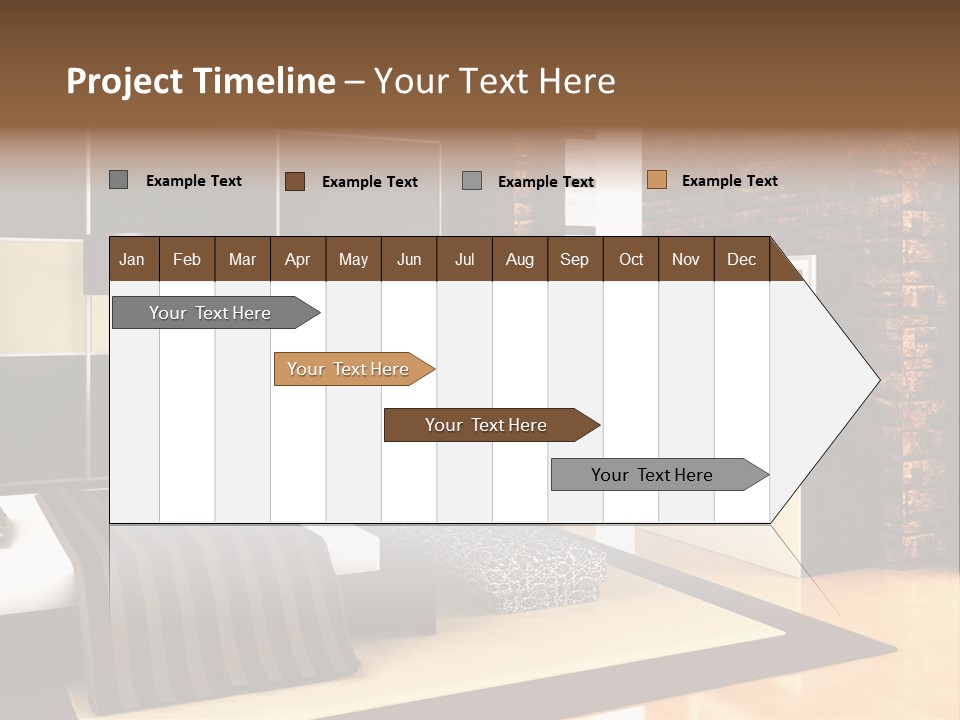 A Bedroom With A Brick Wall And A Television PowerPoint Template