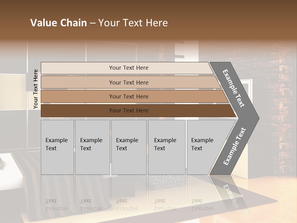 A Bedroom With A Brick Wall And A Television PowerPoint Template
